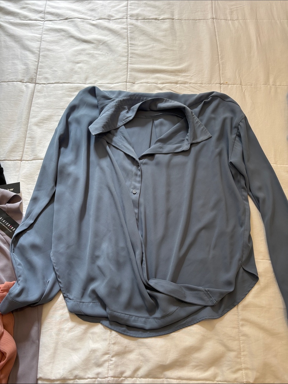 Women's Soft Button-Front Blouse in Slate Blue